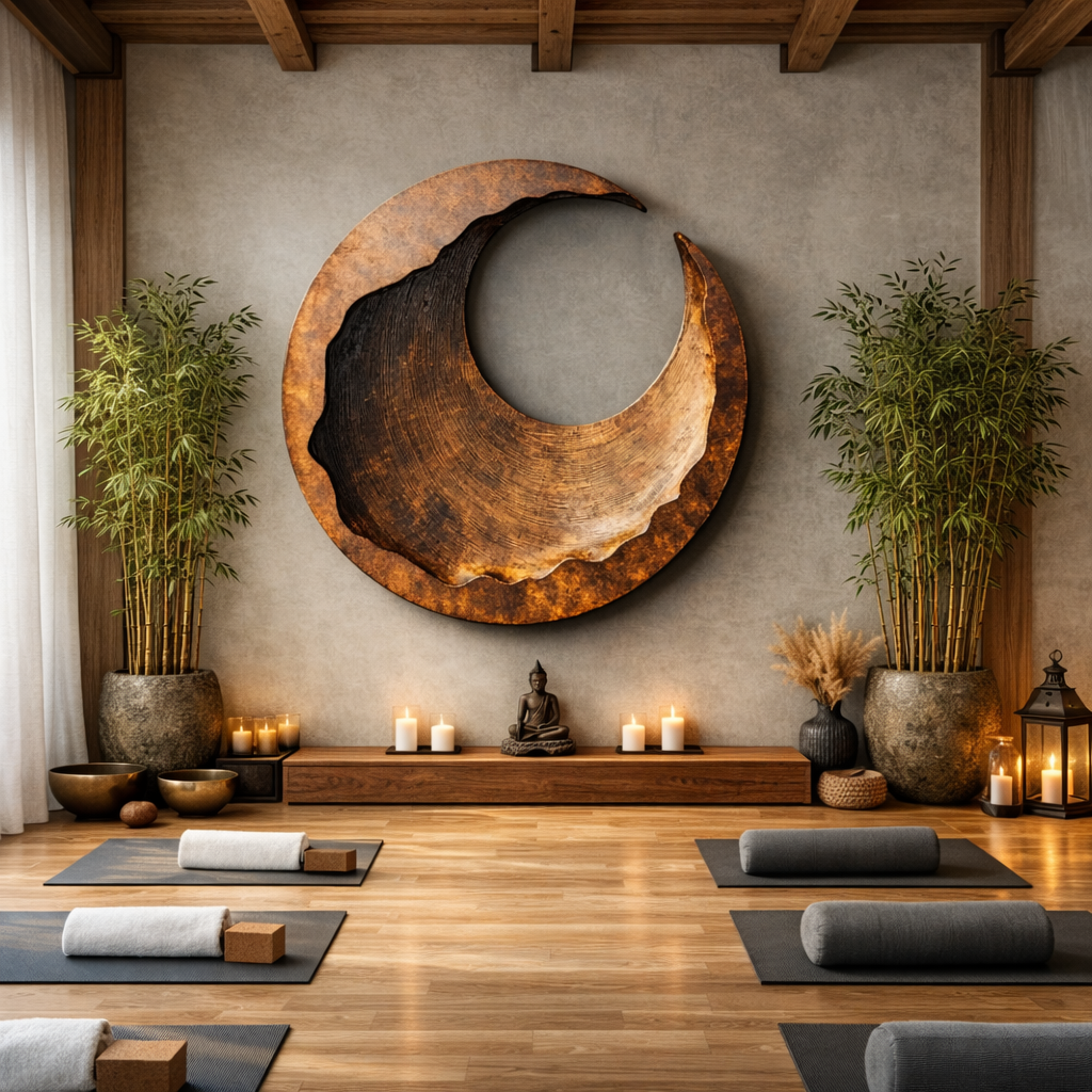 Large Solid Wood Carved Wall Art for Living Room Display