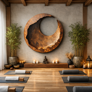 Large Solid Wood Carved Wall Art for Living Room Display