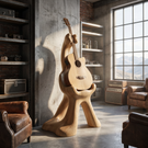 Guardian Guitar Holder Handmade Sculptural Floor Stand