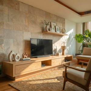 Solid Wood TV Cabinet for Modern Living Room Entertainment Spaces