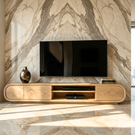 Solid Wood TV Stand Storage Media Console Organic Modern Entertainment Unit