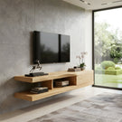 Floating Live Edge Wood TV Console with Drawer