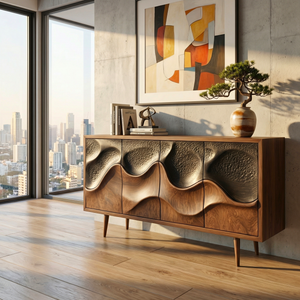 Wave Front Sideboard Cabinet for Modern Interiors