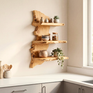 Live Edge Wooden Wall Shelf Handmade Floating Solid Wood Modern Rustic Shelving