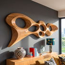 Wall Sculpture Abstract Organic Flow with Sculptural Open Forms