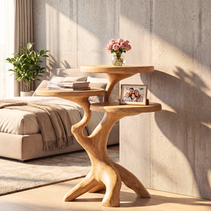 Organic Spa Side Table Handmade Tree Root Display Stand