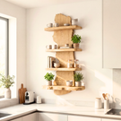 Live Edge Wooden Wall Shelf Rustic Floating Solid Wood Shelving