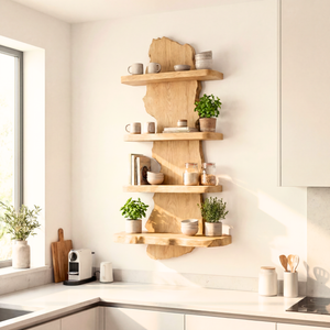 Live Edge Wooden Wall Shelf Rustic Floating Solid Wood Shelving