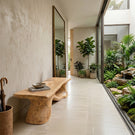 Sculptural Solid Wood Bench with Organic Form for Modern Interiors