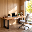 Live Edge Solid Wood Desk For Modern Home Office