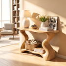 Handmade Wooden Console Table Organic Sculptural Entryway Shelf