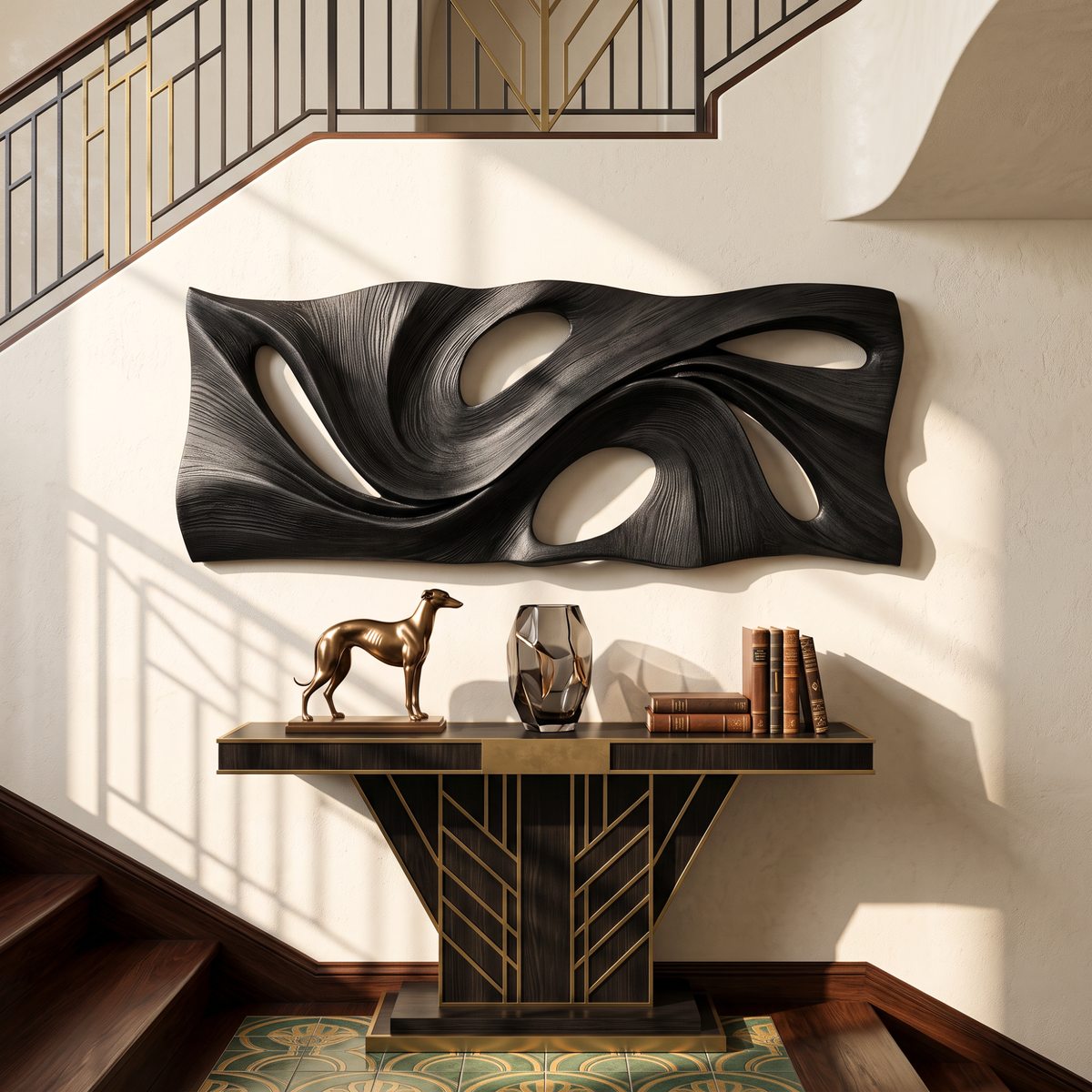 Wall Sculpture Abstract Flow with Organic Curves and Open Forms