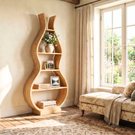 Handmade Organic Wooden Floor Shelf Sculptural Storage Display
