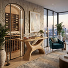 Solid Wood Sculptural Console Table for Organic Modern Entryway