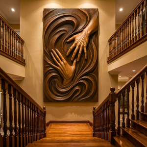 Handmade Abstract Wooden Hand Wall Sculpture Artwork