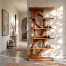 Shoe Cabinet Solid Wood Tall Open Shoe Storage Rack for Entryway Bedroom and Closet (Copy)