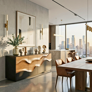 Wave Front Sideboard Cabinet for Contemporary Interiors