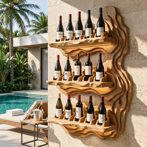 Luxury Solid Wood Wine Rack Wall Display Shelf