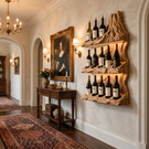 Luxury Mountain Ridge Solid Wood Wine Rack Wall Shelf
