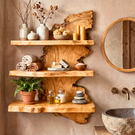 Live Edge Wooden Wall Shelf Handmade Floating Solid Wood