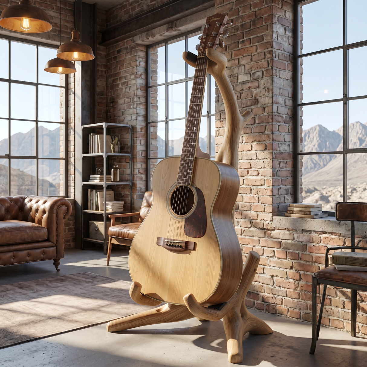 Branchform Guitar Holder Handmade Wooden Floor Stand