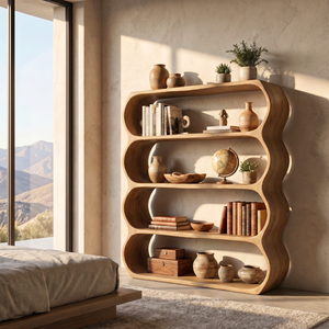 Modern Bookshelf Handmade Organic Display Shelf Contemporary Sculptural Storage Unit