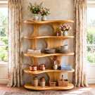 Handmade Wooden Bookshelf Artistic Display Shelf