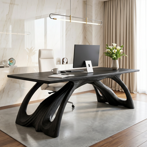 Organic Solid Wood Desk with Sculptural Flowing Legs