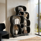 Organic Solid Wood Bookshelf with Rounded Open Compartments