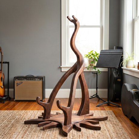 Freeform Guitar Holder Handmade Sculptural Instrument Stand