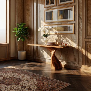 Twisted Solid Wood Console Table for Modern Entryway Decor