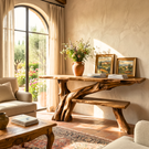 Sculpted Wood Console Table Contemporary Entryway Decor
