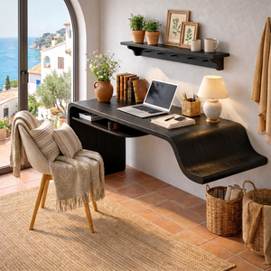 Organic Floating Writing Desk with Flowing Sculptural Edge