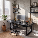 Organic Live Edge Solid Wood Desk For Modern Home Office
