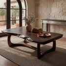 Organic Solid Wood Coffee Table with Natural Edge Detail