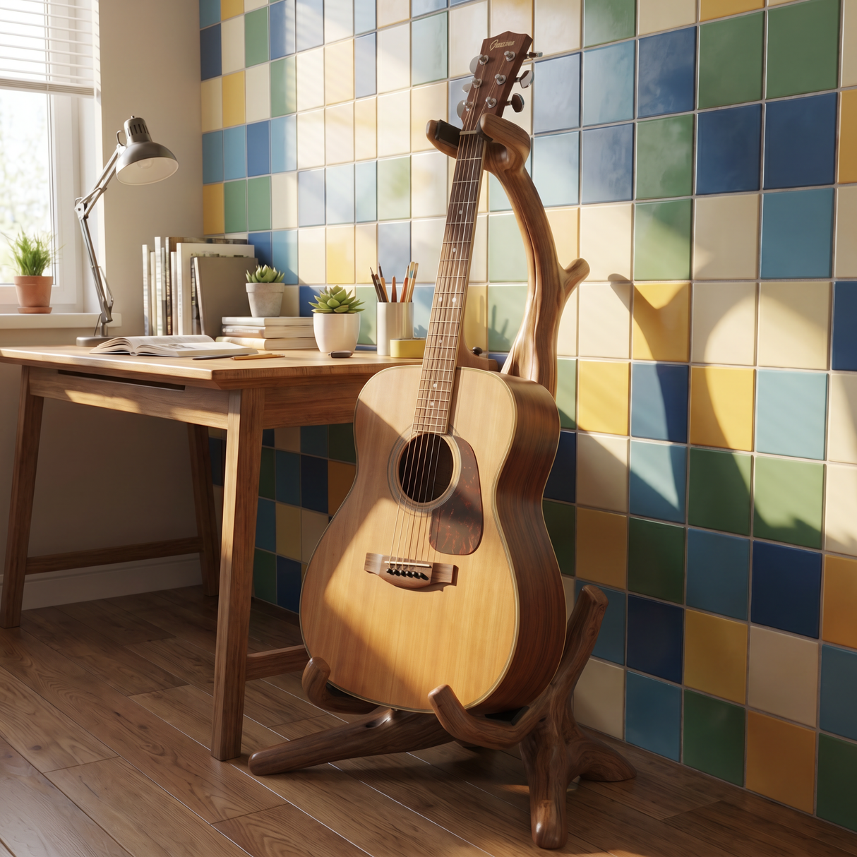 Branchform Guitar Holder Handmade Wooden Floor Stand