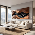 Sculpted Horizon Layered Wooden Wall Art Modern Organic Abstract Sculpture