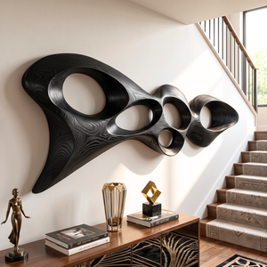 Wall Sculpture Abstract Organic Flow with Sculptural Open Forms