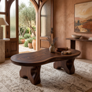 Solid Wood Tea Table with Organic Freeform Top