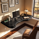 Floating Live Edge Solid Wood Desk For Modern Home Office