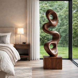 Modern Organic Solid Wood Sculpture for Contemporary Interiors