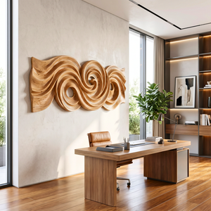 Spiral Tide Wood Wall Sculpture with Organic Flow