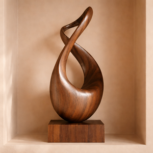 Abstract Infinity Wood Sculpture Modern Organic Handmade Wooden Art Decor