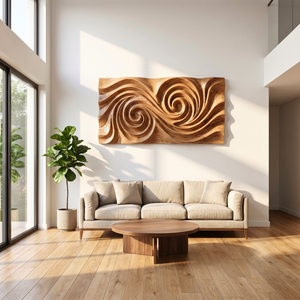 Whirlwind Grain Wood Wall Sculpture