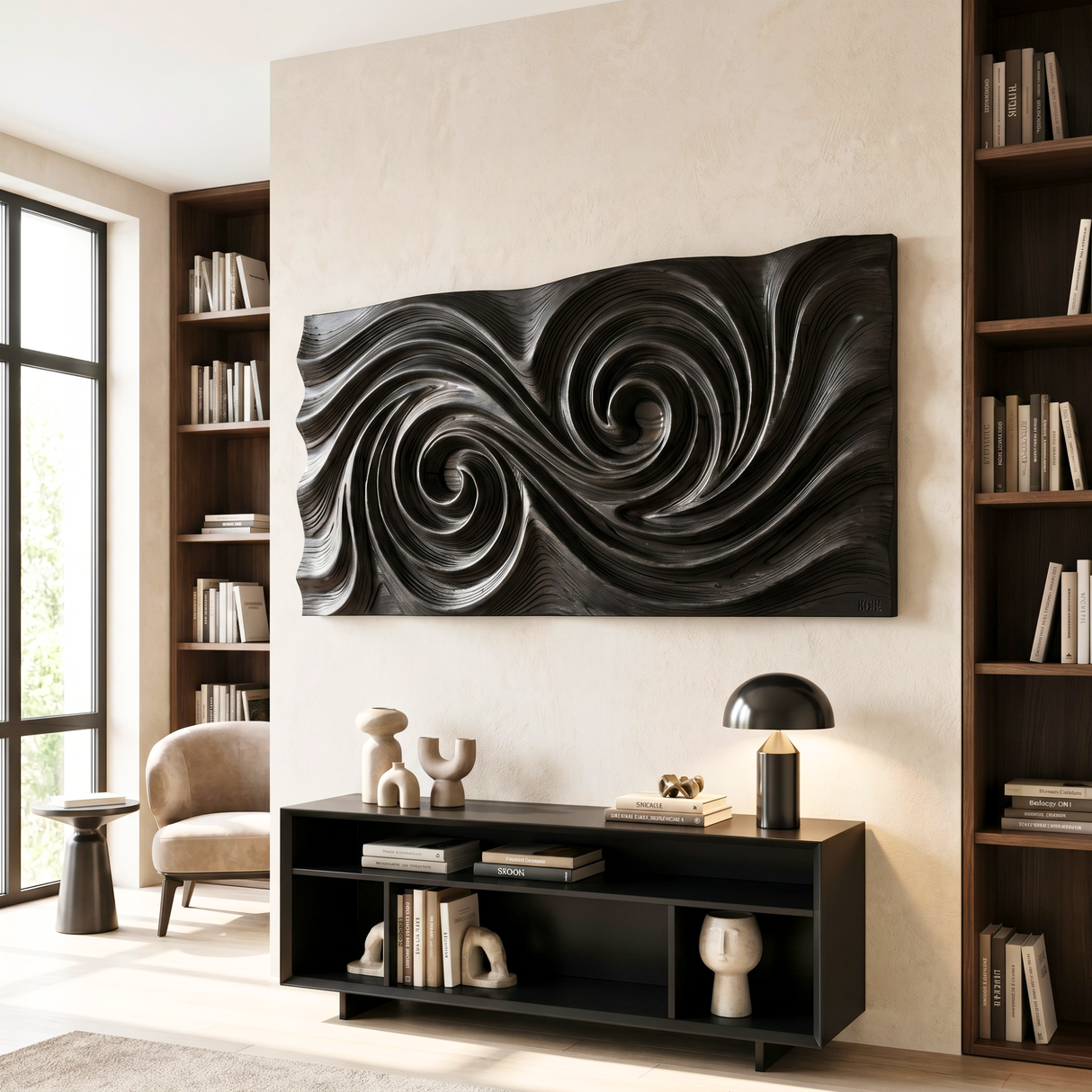 Whirlwind Grain Wood Wall Sculpture