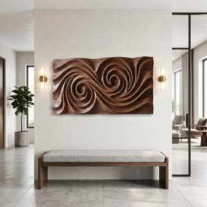 Whirlwind Grain Wood Wall Sculpture