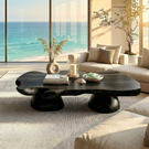 Solid Wood Organic Coffee Table for Japandi and Tea Room Interiors