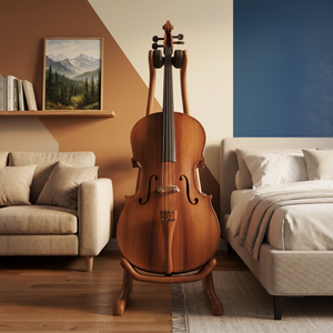 Handmade Wooden Guitar Holder Artistic Sculptural Floor Stand For Instruments