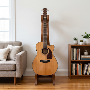 Sculptural Guitar Stand Handmade Wooden Guitar Holder Modern Artistic Floor Stand