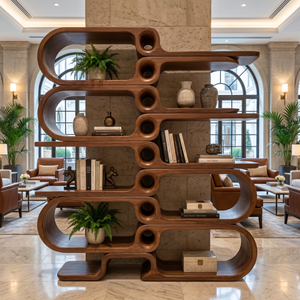Sculptural Bookshelf Design Handmade Organic Modern Display Shelf Contemporary Storage Unit